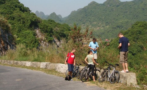Biking in Viet hai viilage