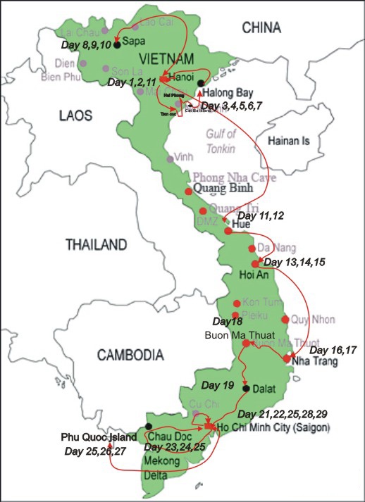 Vietnam package tour 29 days